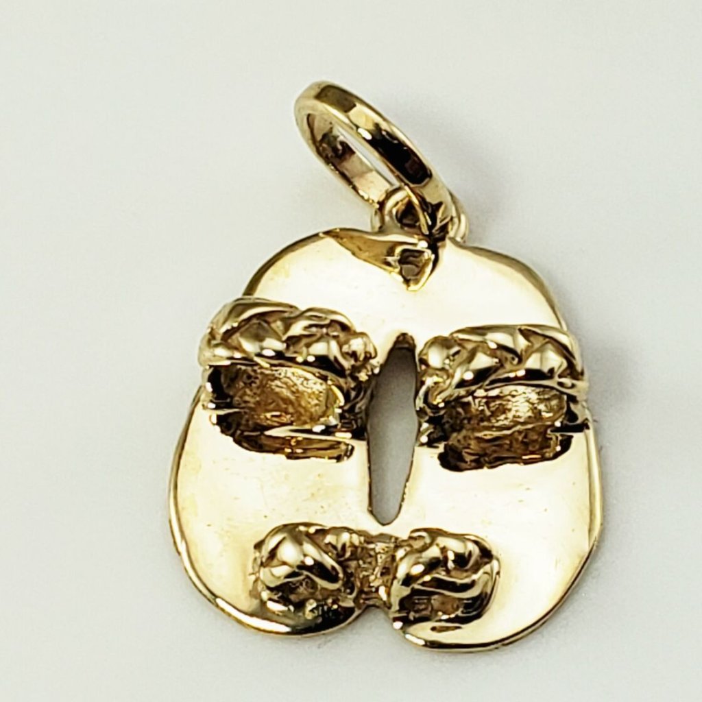 Vintage 10 Karat Yellow Gold Flip Flops Charm